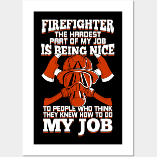 Firefighter Job Profession Firewoman Fireman Gift Posters and Art